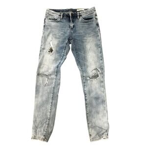 Blank NYC Distressed Skinny Jeans Ripped Knee Light Wash Denim‎ Size 26